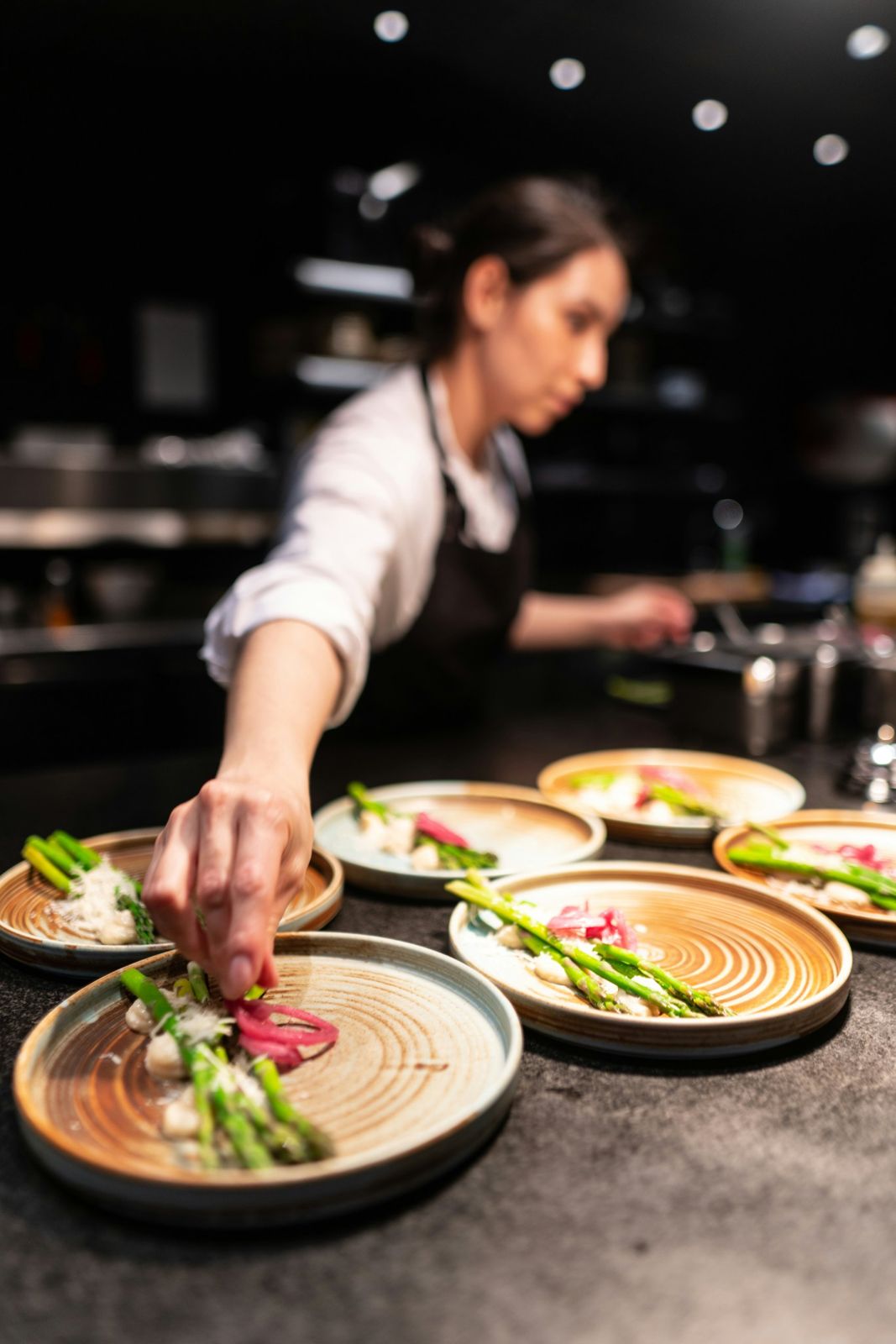 Chef plating a dish