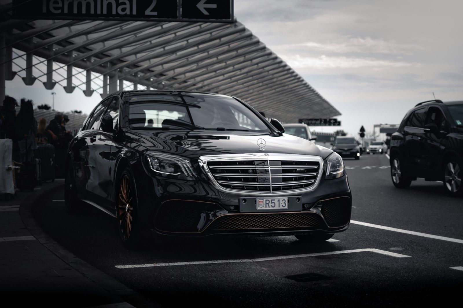 Car waiting at the airport terminal