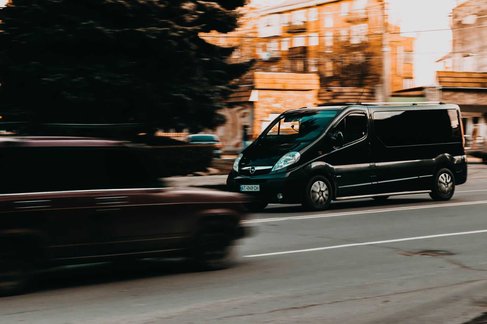 Van on the road